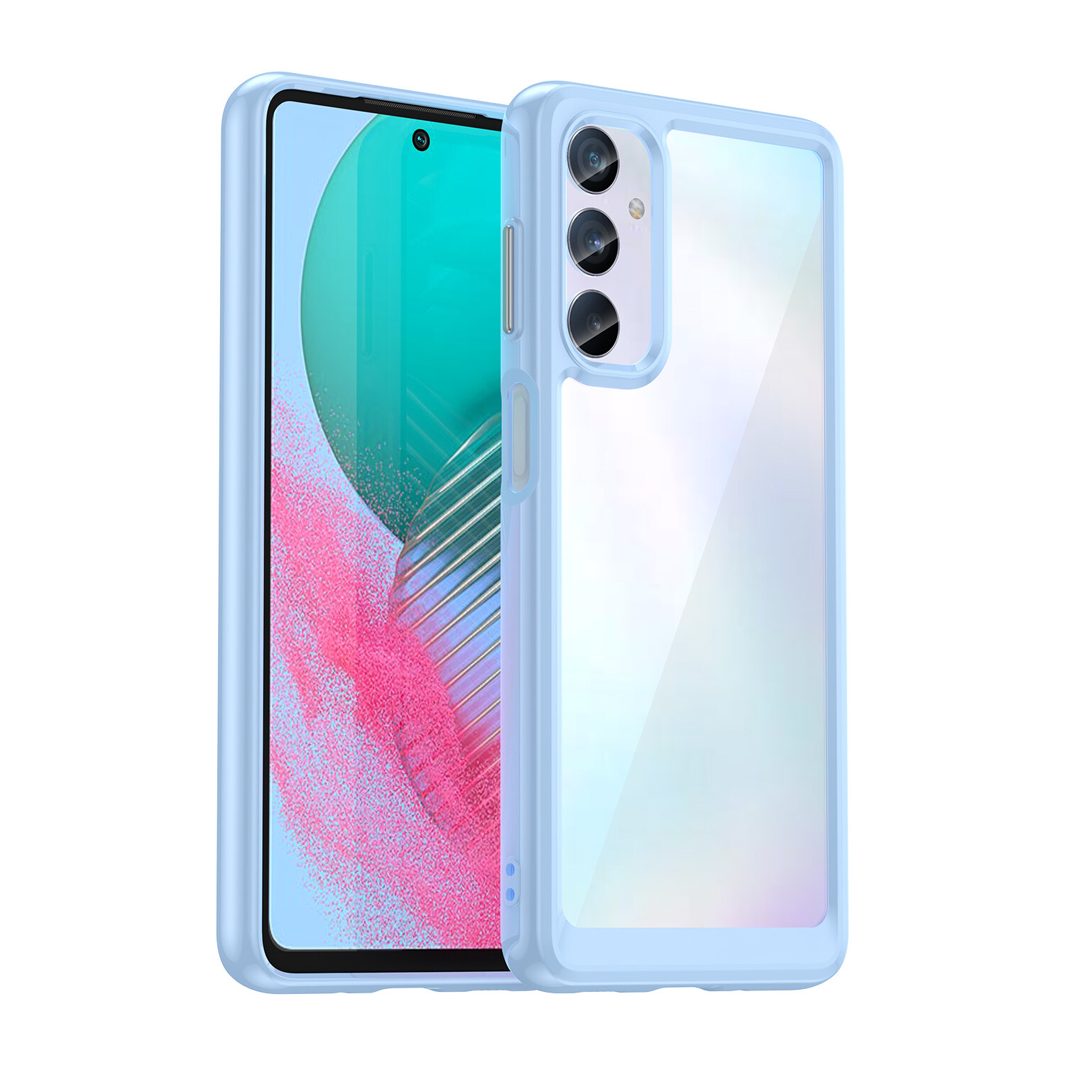 lthmy for Samsung Galaxy M14 case Transparent Hard Back with Shockproof Enhanced Side Protective Bumper Phone Cover