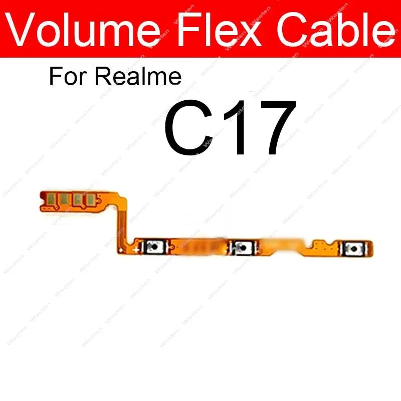 Power Volume Button Flex Cable For Oppo Realme C1 C2 C3 C11 C12 C15 C17 Side Volume Power Mini Keys On OFF Ribbon Spare Parts. 