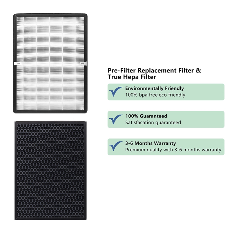 2PCS Air Purifiers Filter TTAP003 for TaoTronics TT-AP003 Air Purifiers H13 Grade True HEPA and Activated Carbon Filter. 
