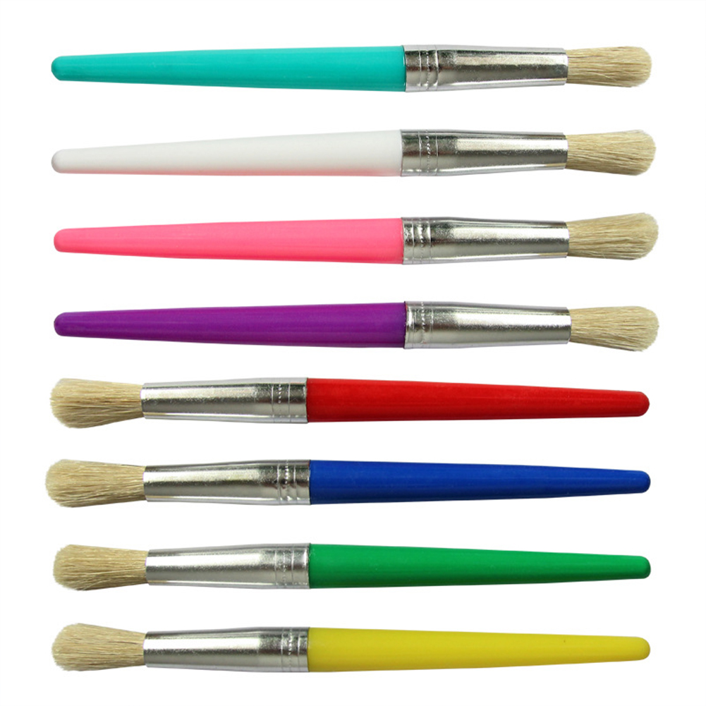 New 4 Pc Paint Bruhe et Round Pointed ip Paintbruhe britle Hair Artit oil painting bruh Model:4 round peak regular color). 