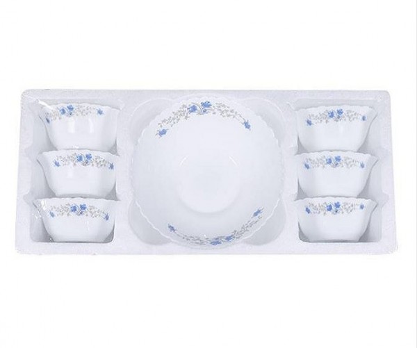 Nasir 7 Pcs Opal Glassware Dinner Soup Set. 