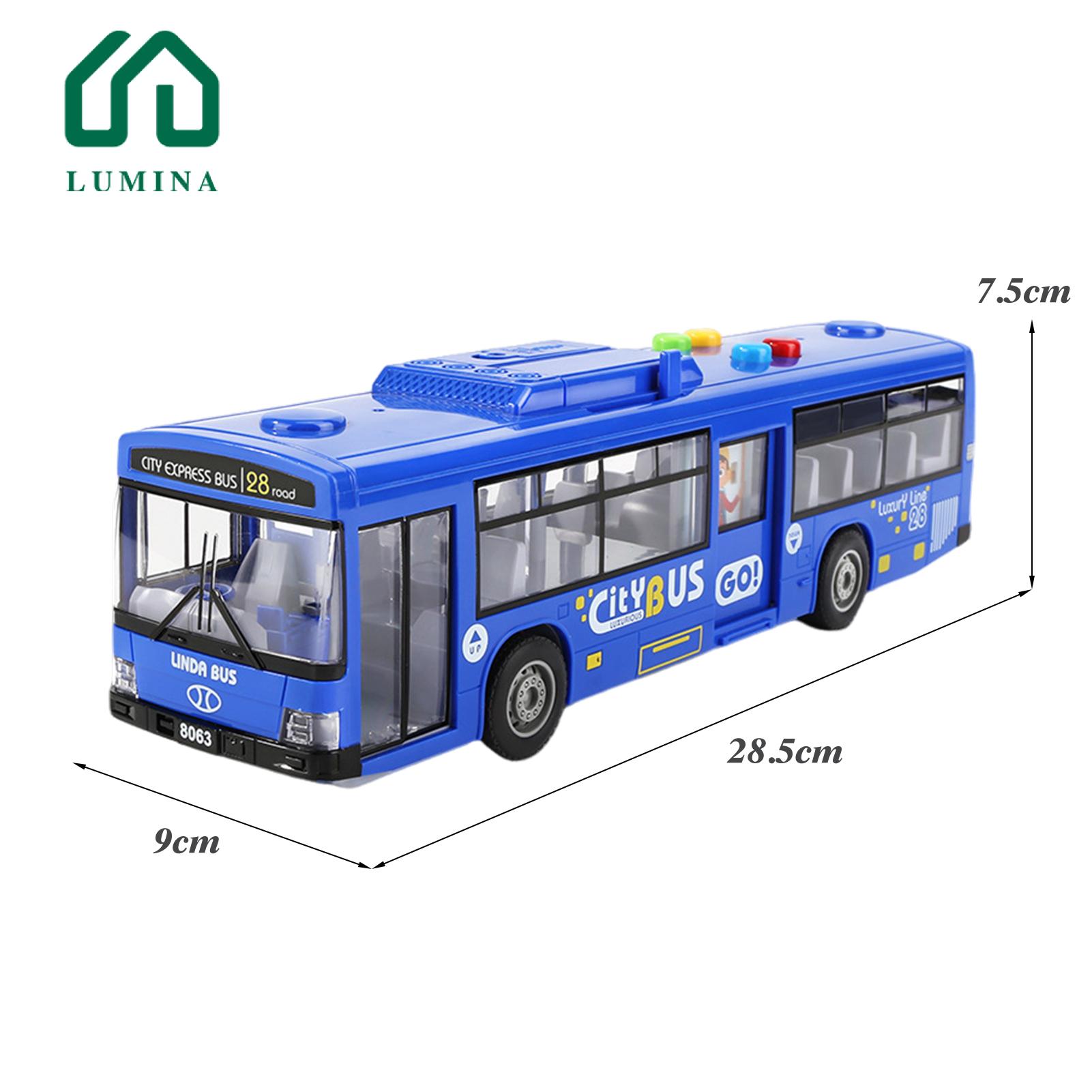 Lumina Interactive Toy Bus for Kids Realistic Model Bus Toy with Lights Sounds Friction-powered Movement Perfect Gift for Kids in Asia Realistic Design Toy Bus. 