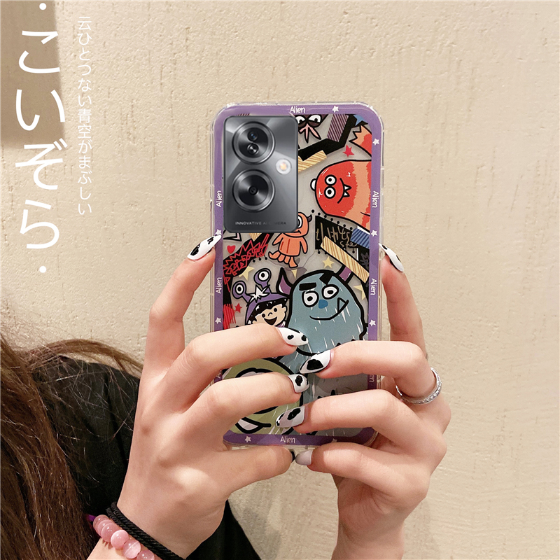 For OnePlus Nord N30 SE Case Simple Cartoon Monsters with Soft Silicone and Transparent Anti Knock Properties for One Plus Nord N30 SE Back Cover