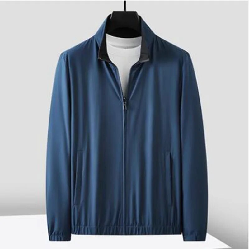 JSBD reversible reversible Fall Business All-in-one weatherproof stand-up collar jacket with tencel wool lining. 