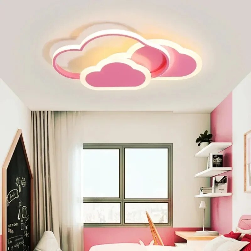 Modern Cloud Shape Ceiling Light LED Chandelier Kids Bedroom Lamp Lighting Art