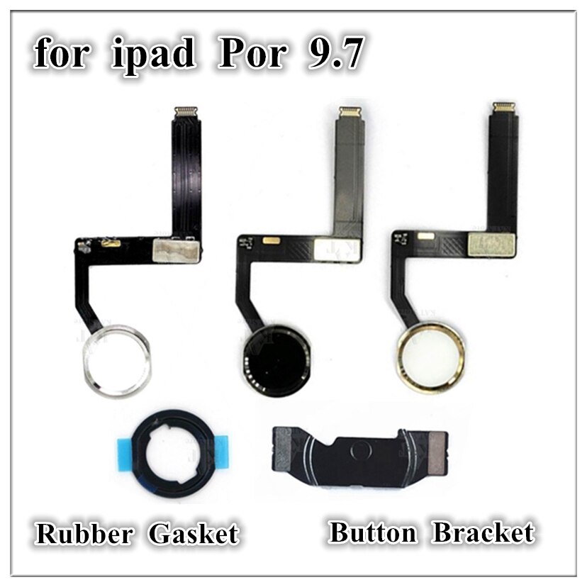 1Pcs Home Button Menu Key Flex Cable Bracket Rubber Gasket Assembly Replacement for iPad Pro 9.7 inch Pro9.7 A1673 A1674 A1675. 