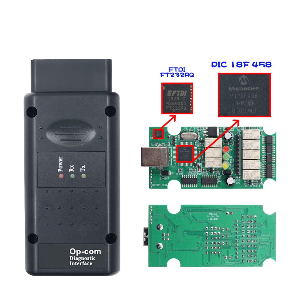 Newest OPCOM V2021 200603a For Opel V1.95 PIC18F458 with FTDI FT232RQ Chip OBD2 Scanner Tool Flash Firmware Update Untill 2021. 