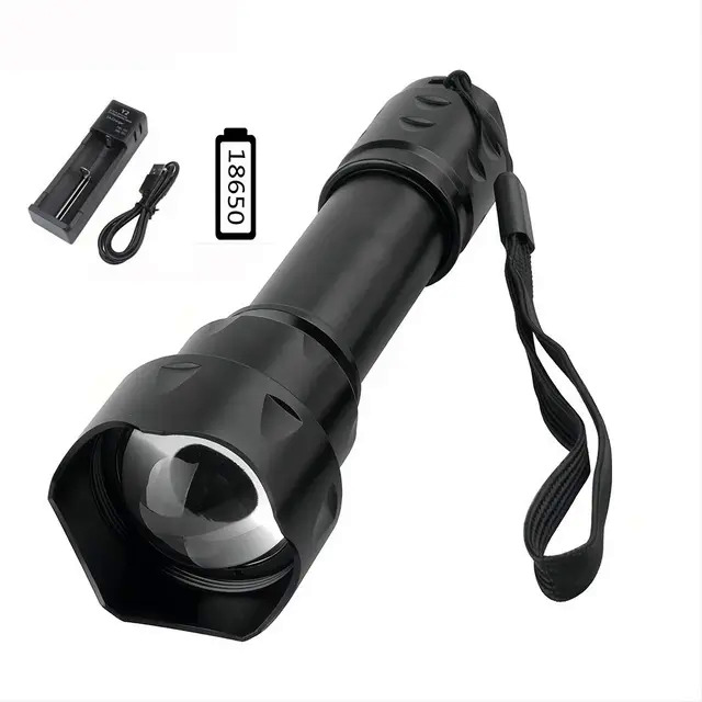BORUiT T20 Infrared IR 850nm Night Vision LED Tactical Flashlight Zoom IPX6 Waterproof Torch Use 18650 Battery Hunting Lantern. 