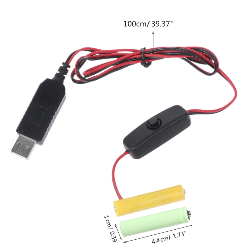 LR03 AAA Eliminators 2M USB Power Converter Cable Battery Replacement Adapter 2 AAA for LED Universal AA LR6 Dummy Battery Power. 