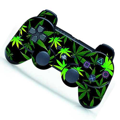 Green Leaf Cool Skin Sticker for PS3 Controller Playstation Remote Controller. 