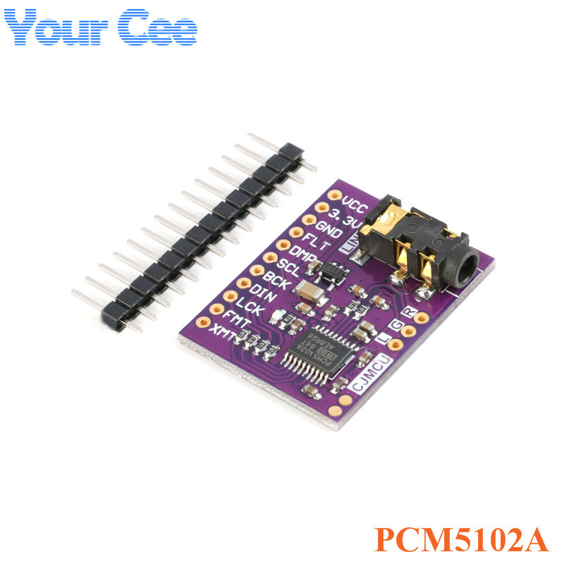 Inter I2S PCM5102A Decoder Stereo DAC Module Audio Digital Converter PCM5102 PLL Voice Module with 3.5mm Headphone Holder