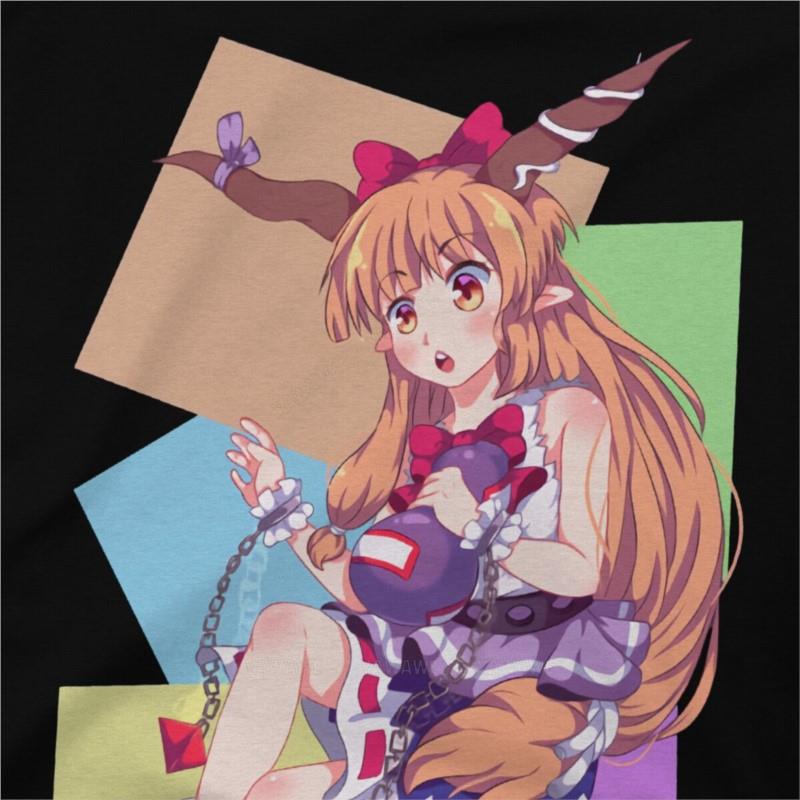Touhou Project Game Newest TShirt for Men Suika Round Collar Pure Cotton T Shirt Distinctive Gift Clothes Streetwear. 