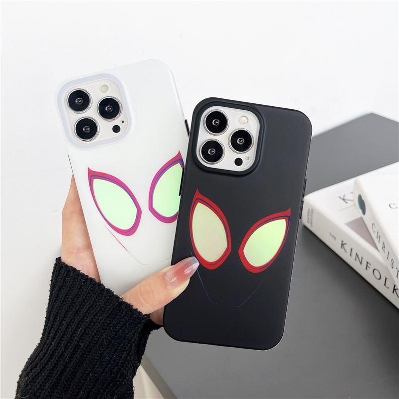 Cartoon cute Street fashion Spider-Man Double layer coating plating lucency Couples Soft Phone Case Suitable for IPhone15 15Pro 15ProMax 14ProMax 14 14Pro 13 13Pro 13PM 12 12Pro 11. 