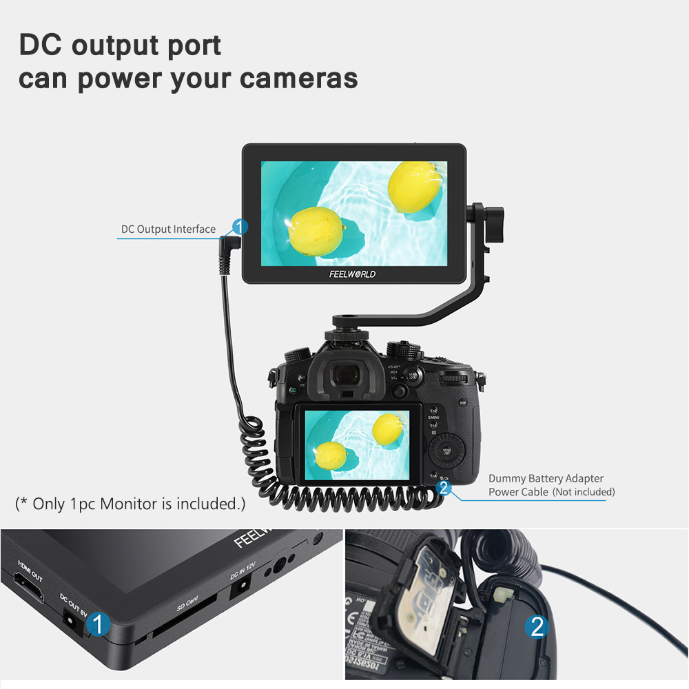 FEELWORLD F6 Plus 5.5 Inch On-Camera Field Monitor Kit 3D LUT Video Assist with Sunshade Tilt Arm Support 4K HD Input & Output 1920*1080 Pixels HD IPS Touchscreen. 