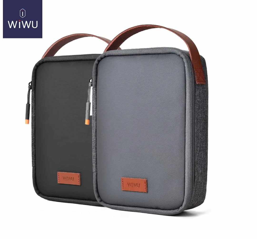WiWU Minimalist Travel Pouch for Electronics Macbook Accessorie Organizer Bag. 