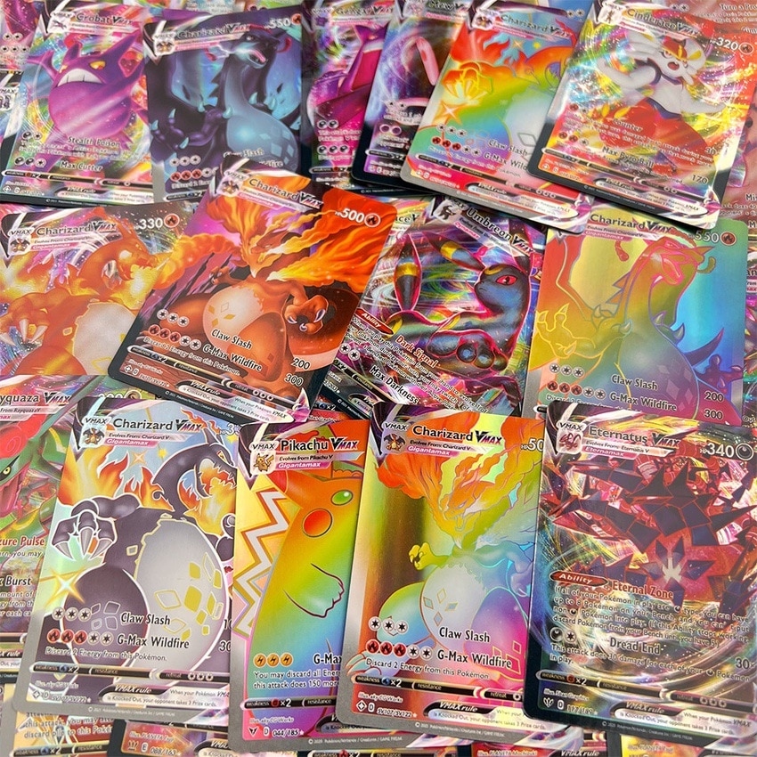 54-300Pcs Pokemon Cards 300 V MAX 300 GX Best Selling Children