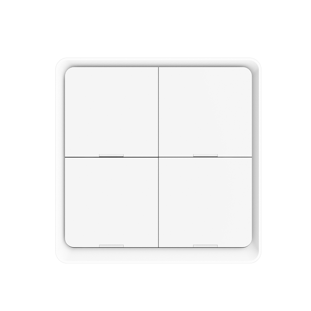 Migeet Wireless Scene Switch Push Button Smart Switch Wall Panel Power unit Powered Tuya/ Smart Life APP Remote Control for Smart Home Devices(ZigBee Hub Required), Black 4 Gang. 
