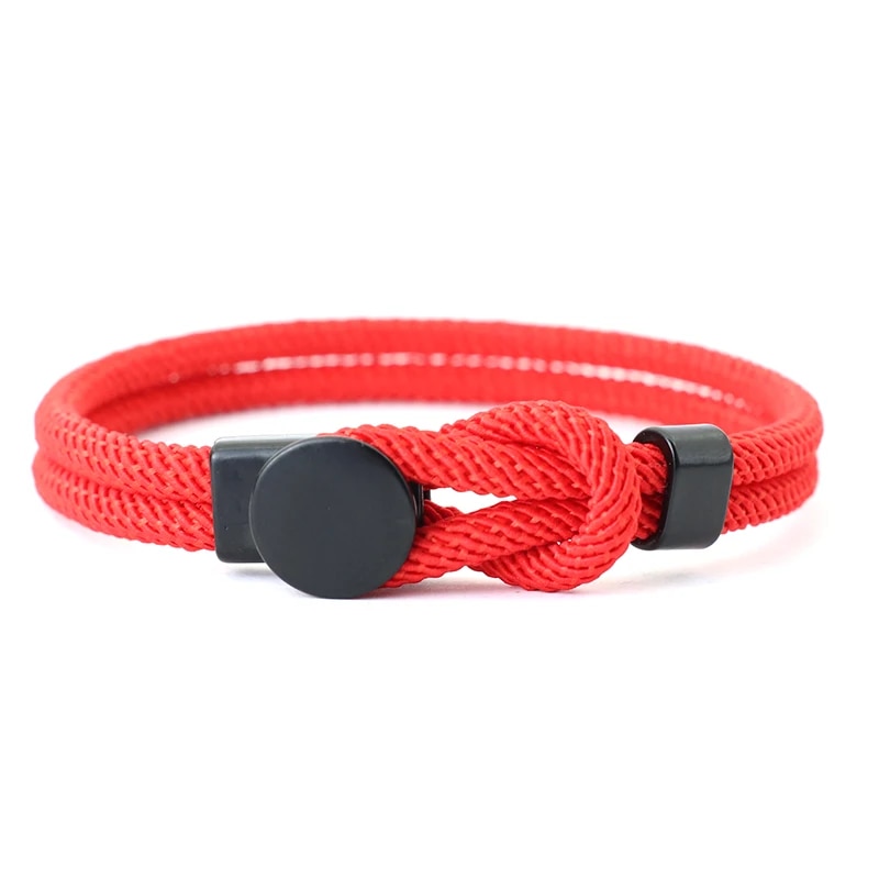 New Novel Men Rope Bracelet Double Layer 4mm Nylon Cord Chain Braclet 3 Sizes Lucky Red Thread Pulseria Gift For Him Accessories. 