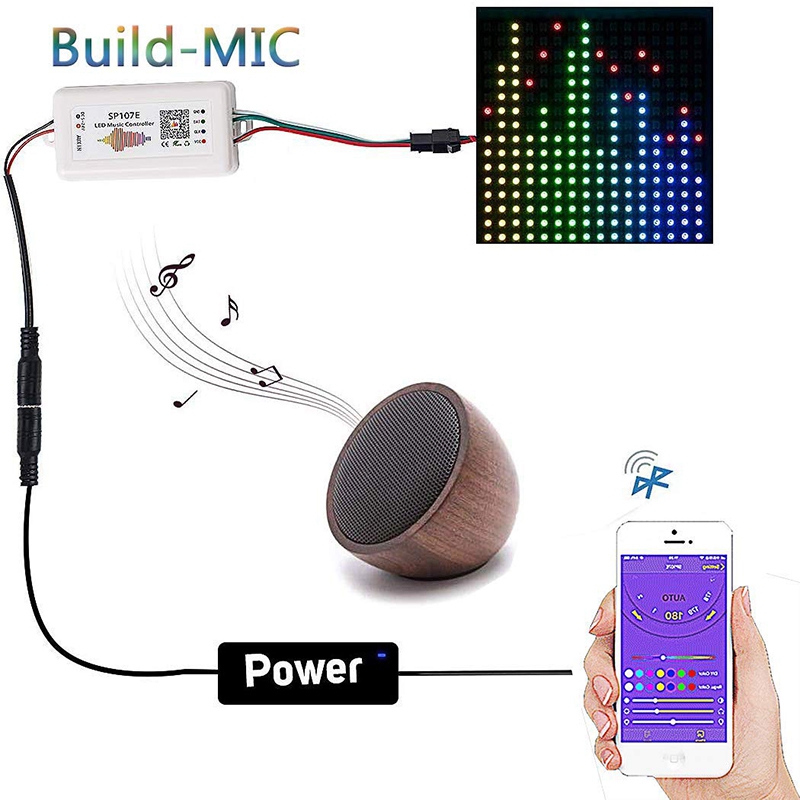 4X WIFI RGB SP107E Pixel IC SPI Music Bluetooth Controller for WS2812 SK6812 SK9822 RGBW APA102 LPD8806 Strip DC5-24V