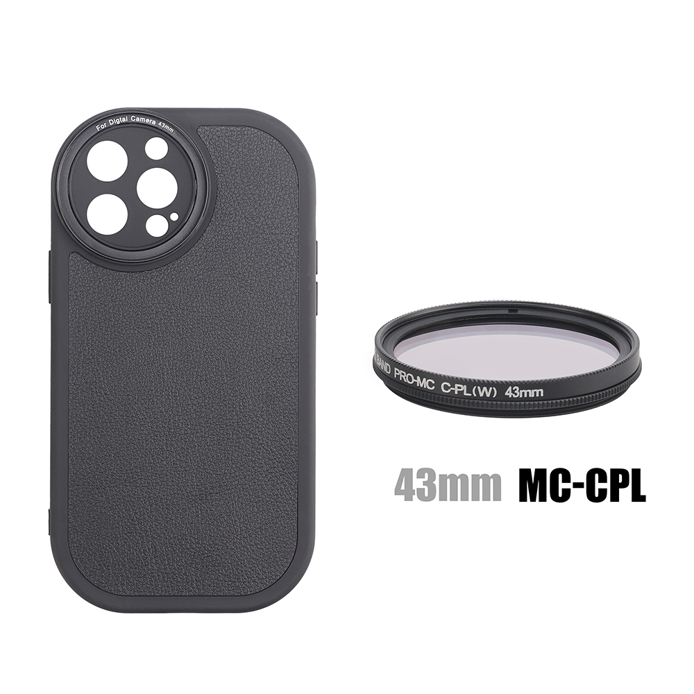 Mobile Phone Case Replaceable Filter For Iphone 11 12 13 14 Pro Max Phone Case With 43mm Interface Filter Ring MC-CPL ND Filter. 
