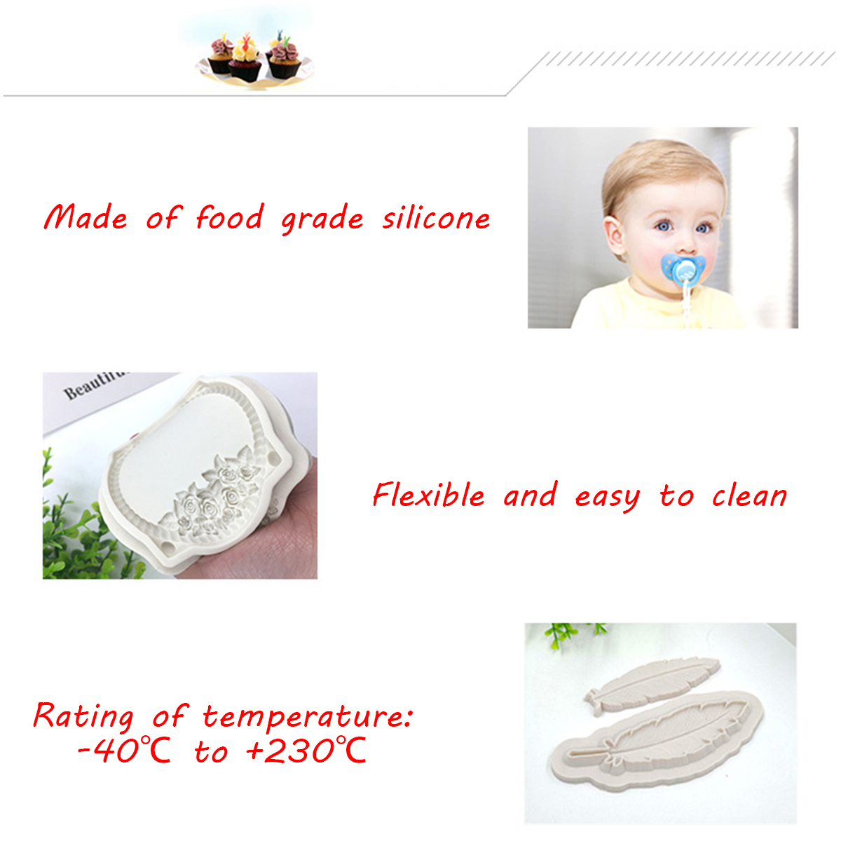 3D Mermaid Silicone Mold Fondant Mold Chocolate Mould for Decorating Cakes - HY-51. 