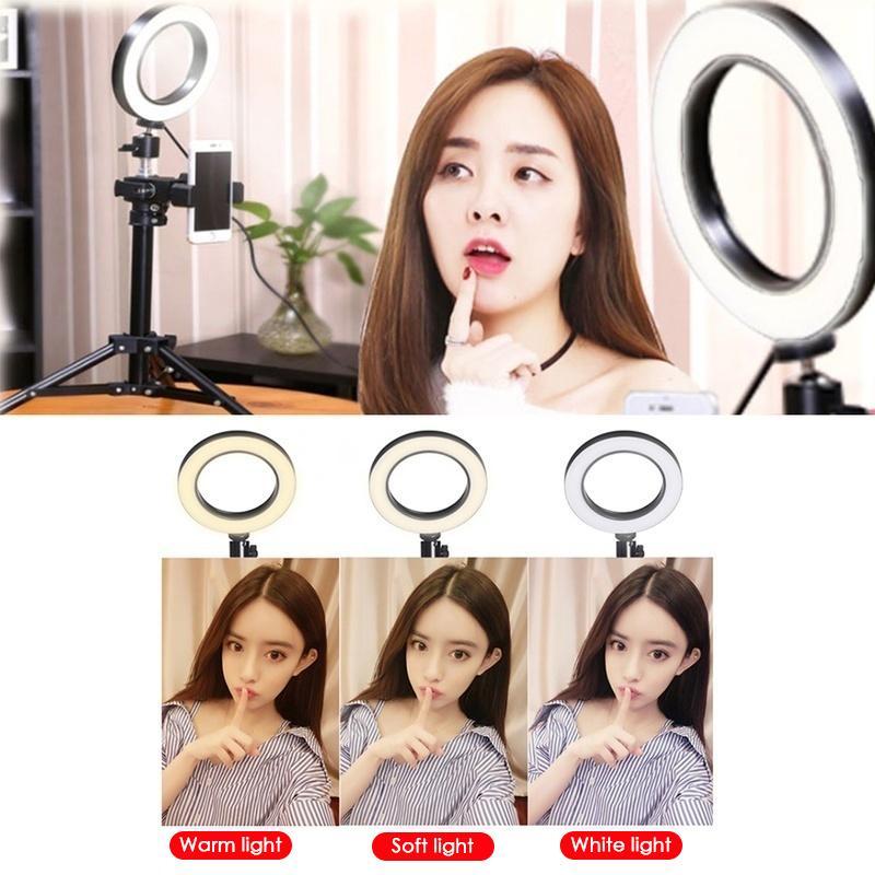 3 in 1 Dimmable LED Ring Fluorescent Flash Light Tripod Adjustable Self-monopod Kit Camera Photo Video Photographic Studio. 