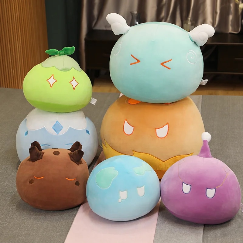 10-50cm New Game Genshin Impact Slime Plush Stuffed Anime Dolls Cute Soft Anemo Electro Pyro Slime Plush Toy Cartoon Xmas Gifts. 