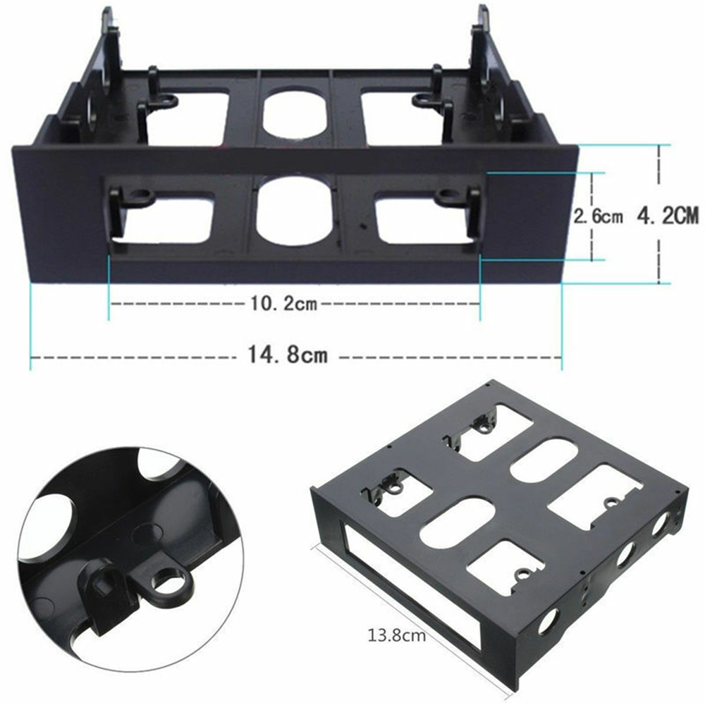 3.5 To 5.25 Floppy To Optical Drive Bay Mounting Bracket Converter For Front Panel Hub Card Reader Fan Speed Controller. 