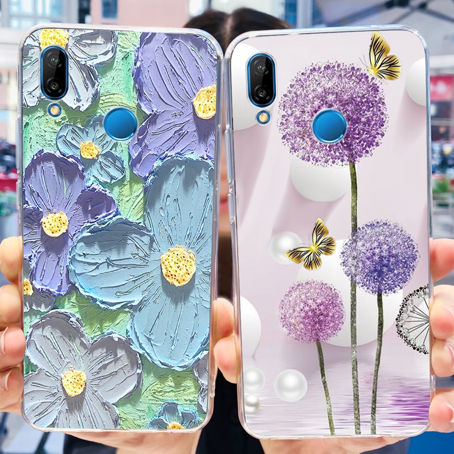 For Huawei P20 Lite Case ANE-LX1 ANE-LX2 Luxury Painted Cover Clear Silicone Soft TPU Phone Case For Huawei Nova 3E Nova3E Shell. 