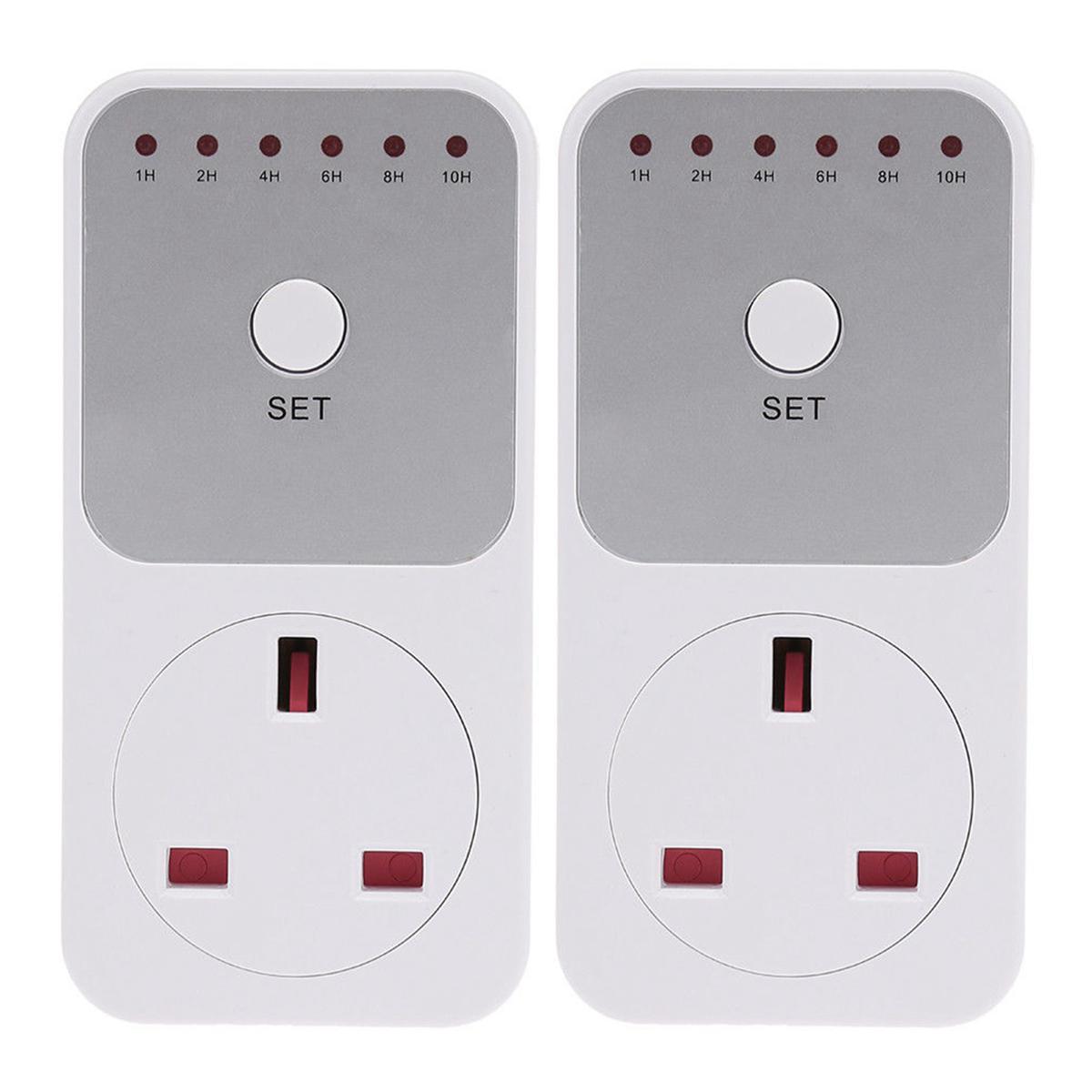 2X Smart Control Countdown Timer Switch Plug-In Socket Auto Shut Off Outlet Uk Plug