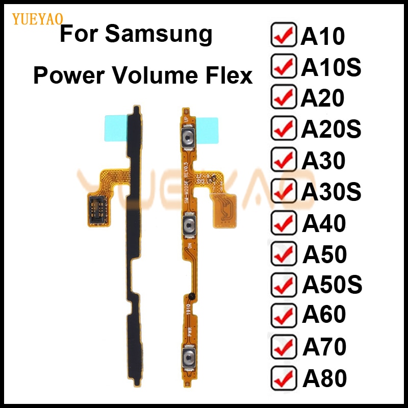 Power ON OFF Mute Switch Control Key Volume Button Flex Cable For Samsung Galaxy A80 A70 A60 A50 A40 A30 A10 A10S A20S A30S A50S