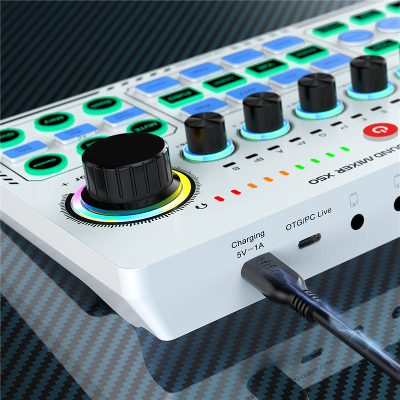 Professional Recording Sound Cards Studio Sound Card X50 Live Broadcast Audio Mixer Interface for Living Games. 