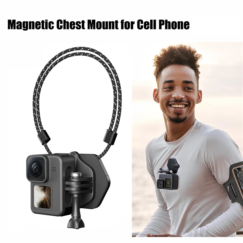 TELESIN Camera Mount Magnetic Neck Holder for GoPro Hero 11 Mini 10 9 8 7 Insta360 X3. 