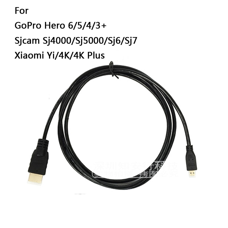【VisioN Shop】Micro HDMI Cable Data line Xiaomi yi GoPro Hero 7 6 5 4 3+ SJ4000 Xiaomi Yi 4k EKEN H9 Action Camera Accessories. 