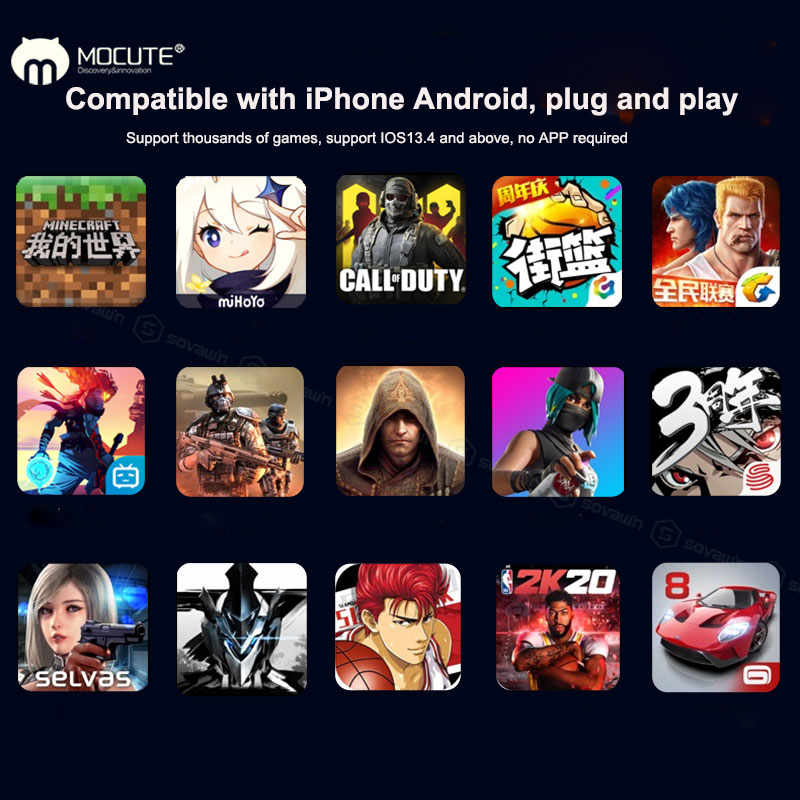 Mocute Gamepad 058 update 060 PUBG Controller For Cellphone Android Wireless Telescopic Joysticks For iPhone IOS13.4. 