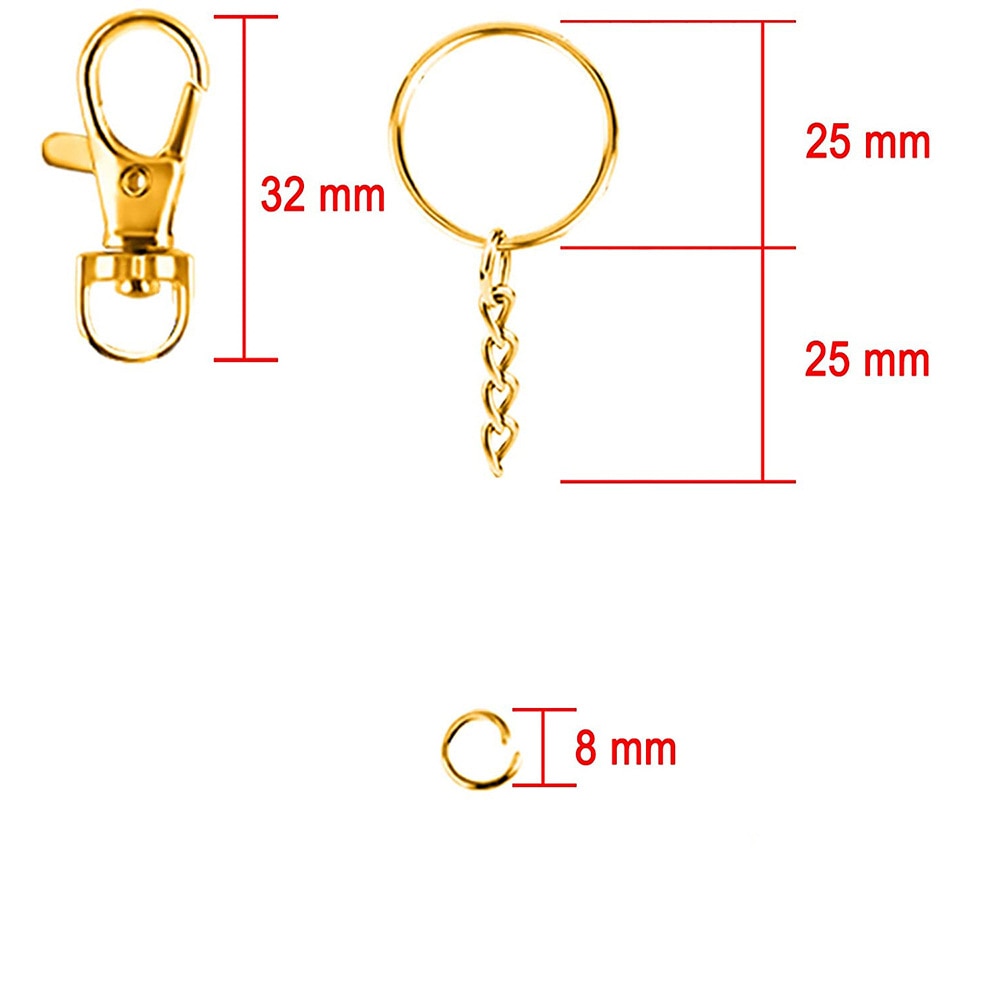 180PCS Key Chain Rings Pendants Keychain Hardware Key Hooks with Key Rings and Jump Ring DIY Crafts Keychain Making Supplies. 