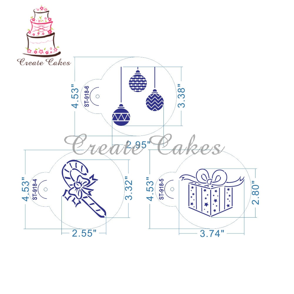 6Pcs Christmas Stencils Template for Cookie Christmas Tree Stencil Mold Cupcake Stencil Set Cake Decorating Tool. 