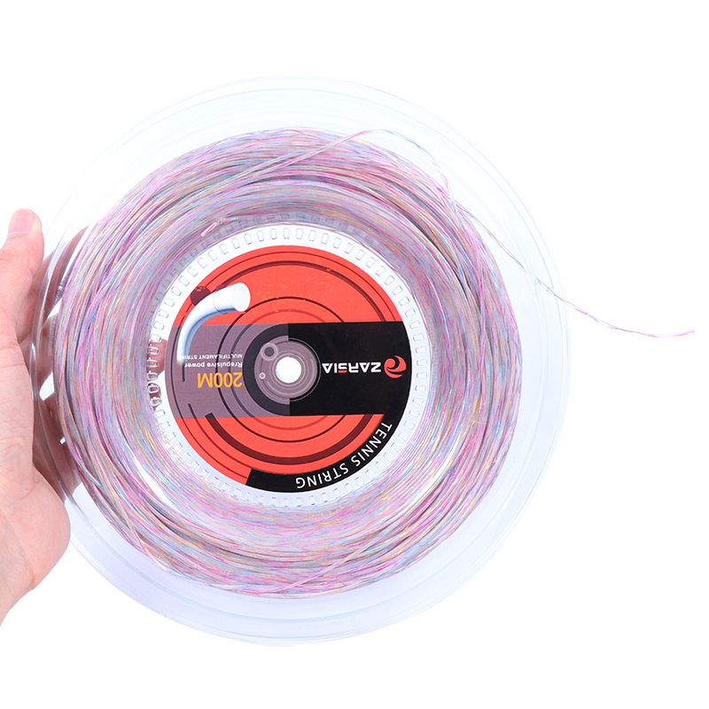 ZARSIA 1 Reel 1.35mm Synthetic Flash Nylon Rainbow Tennis String Soft Feeling Tennis Racket Strings(200M ). 