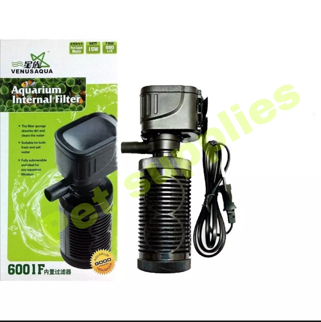 800L/Hour 15W Venus Aqua Big Size Silent Aquarium Filter Submersible ...