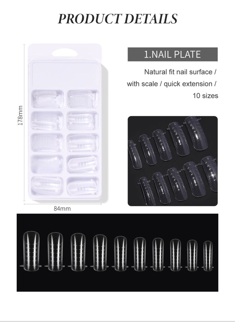 Different Size False Nails Acrylic Extend Nails New Matte Transparent Nail  Plate Girls – parimad tooted e-poes Joom Geek