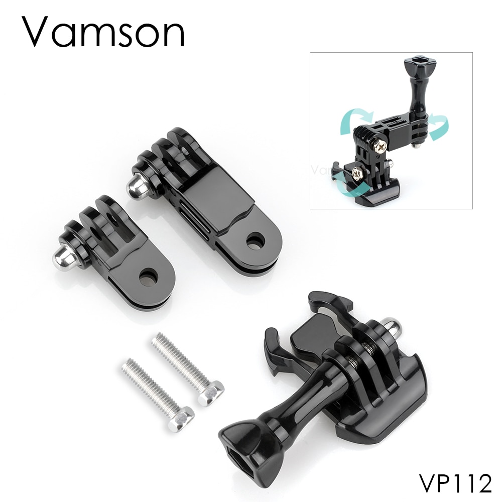 Vamson for GoPro Hero 8 7 6 5 4 Accessories Ways Adjustable Pivot Arms for Xiaomi for DJI OAMO Action SJ4000 Helmet Bracke VP112. 
