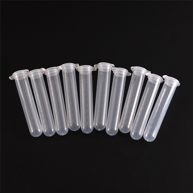 【The road to happiness Store】10pcs 10ml Centrifuge Tube Micro Centrifuge Test Tube Clear Vial Container Snap Cap Lid Laboratory. 