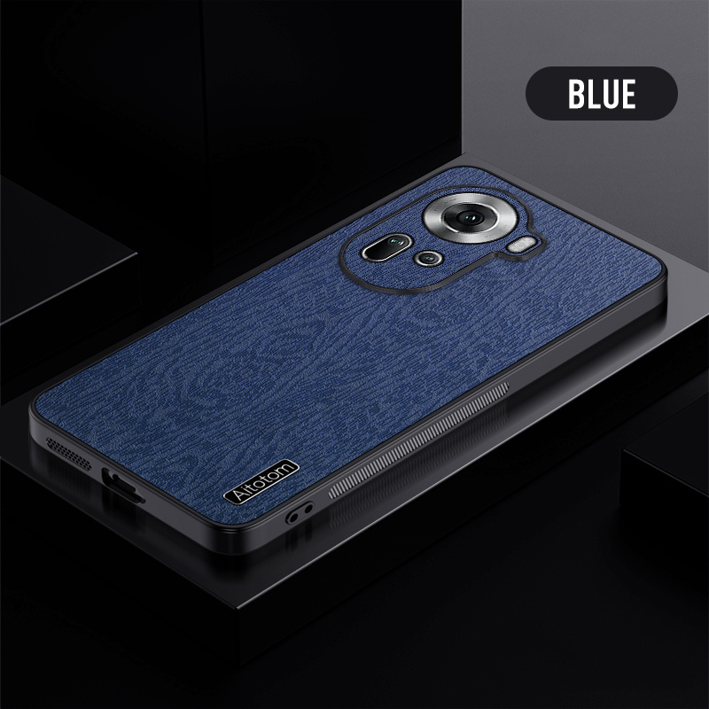 For OPPO A3 K12 K11 X A2 A97 A96 A93 A92 S A8 A78 A72 A58 A57 A55 A5 4G 5G Phone Case, Business High-end Tree Grain Leather Texture Silicone Cover. 