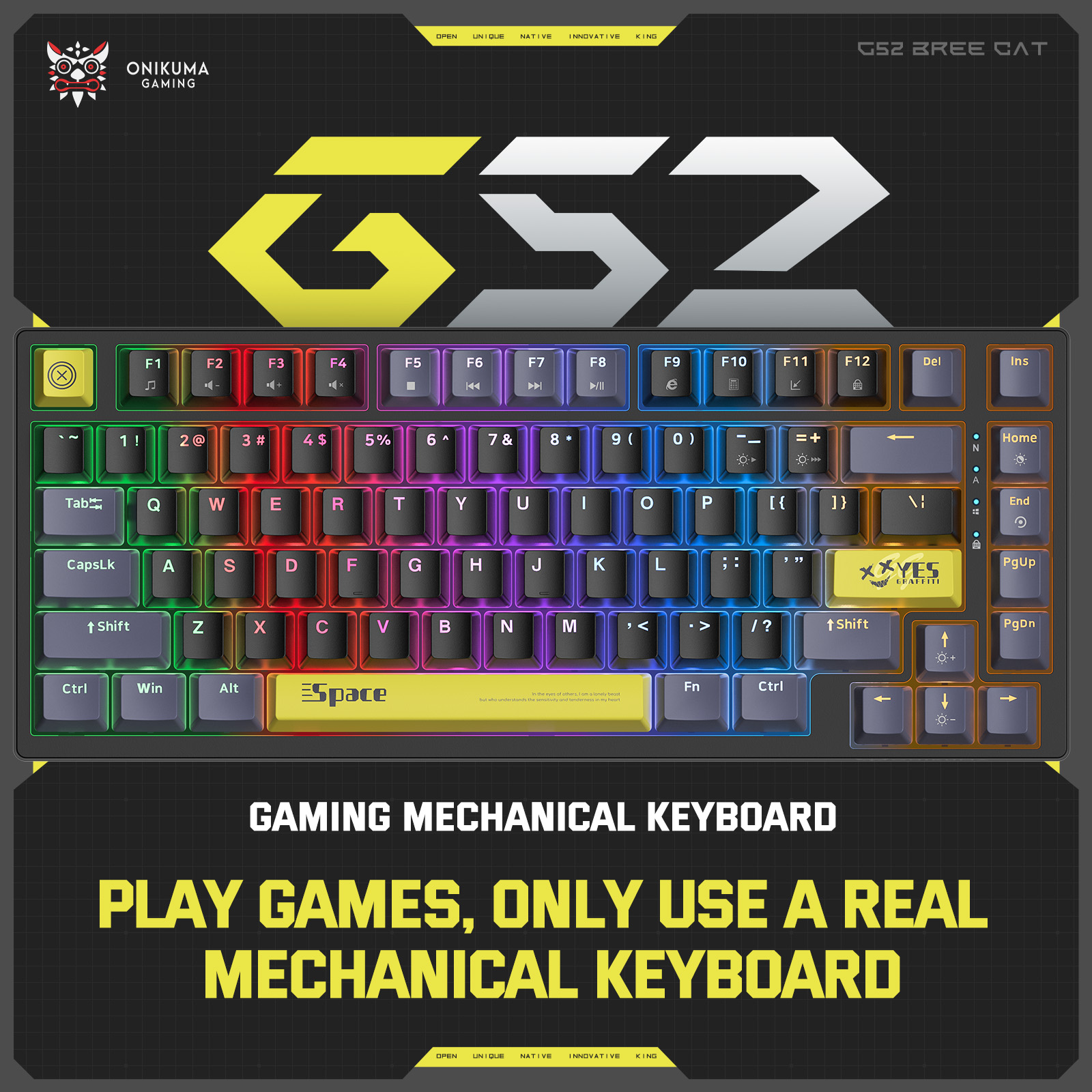 Onikuma G52 Gaming Mechanical Keyboard RGB