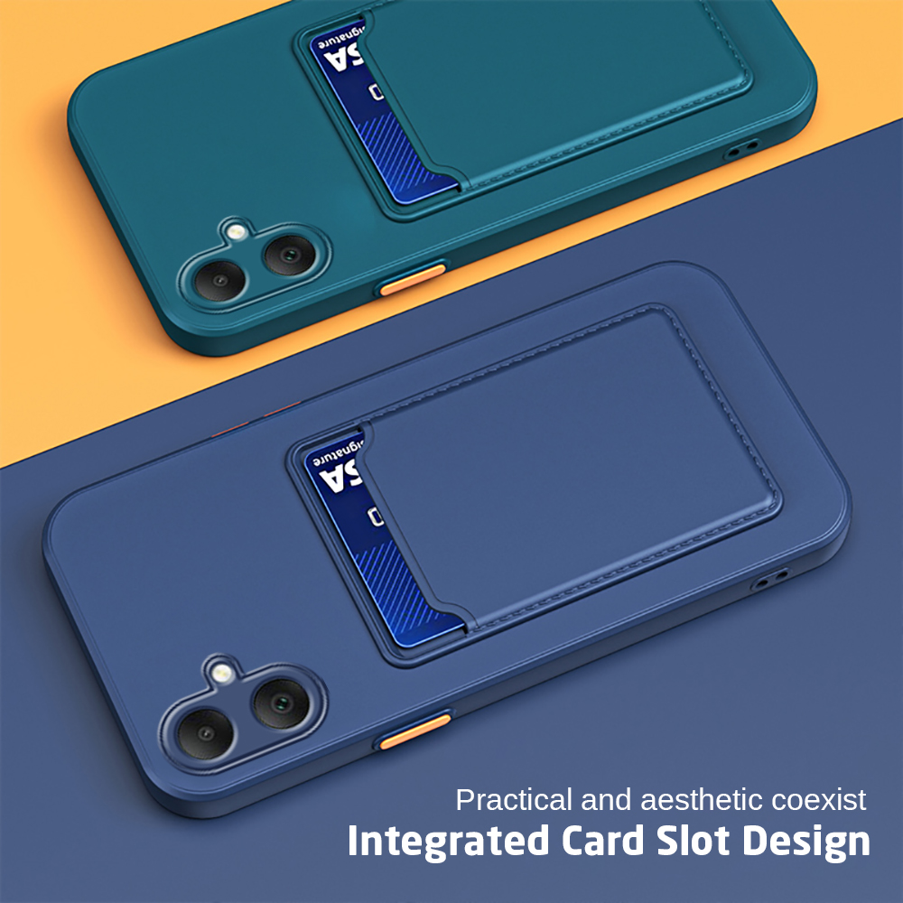 For Samsung Galaxy A05 Invisible Card Holder Back Cover For SamsungA05 GalaxyA05 Wallet Card Slot Soft Silicone Case Camera Shockproof Shell. 