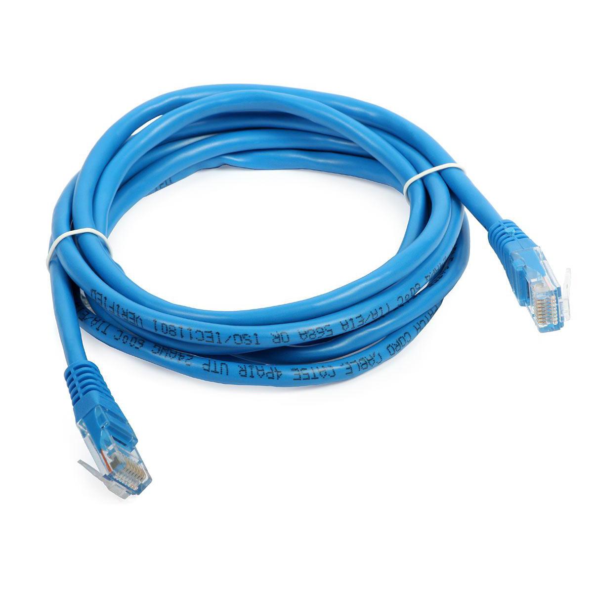 3M Cat6e Ethernet Patch Cable RJ45 Stranded 350Mhz UTP Copper Wire 24AWG  White blue