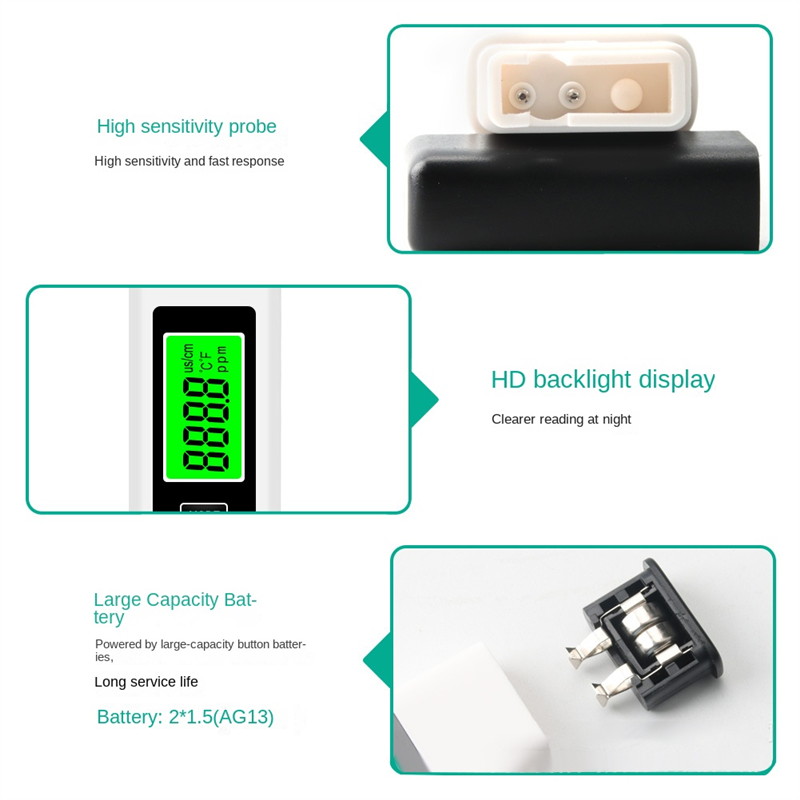 1 PCS Digital Water Testing Kit High Accuracy for Drink Water Water Tester Integrated. 