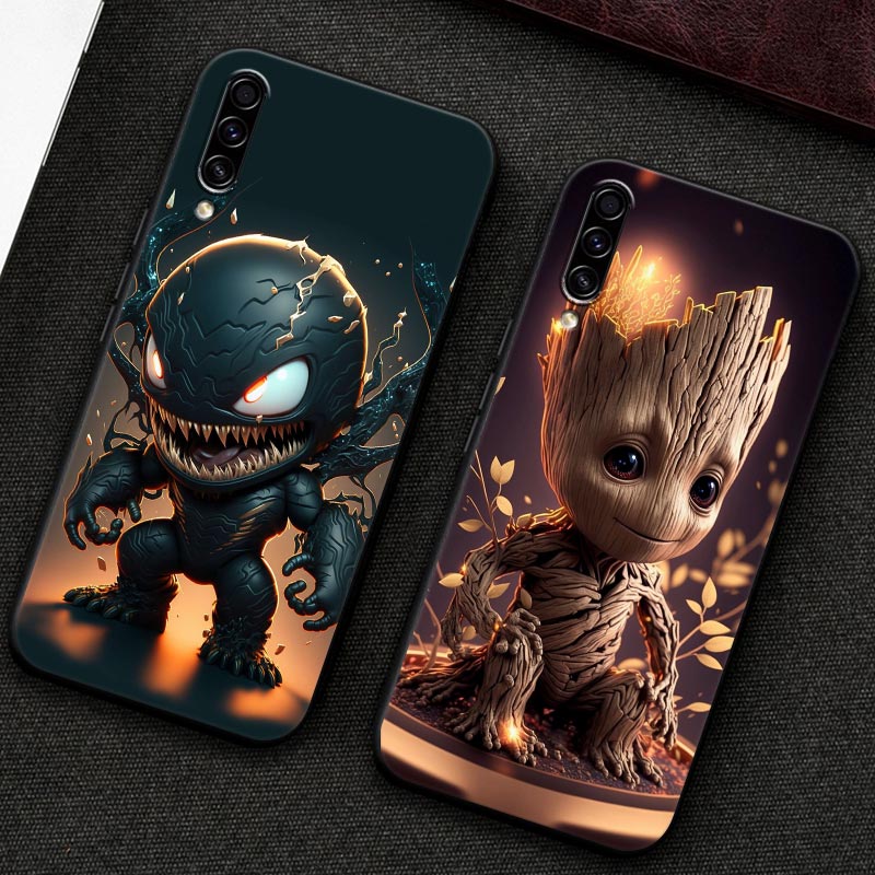 Baby Cute Marvel Phone Case For Samsung Galaxy A30 A30S A50 S A20E A20 A40 A70 A10 E Note 8 9 10 20 Ultra Back Cover Venom Groot. 