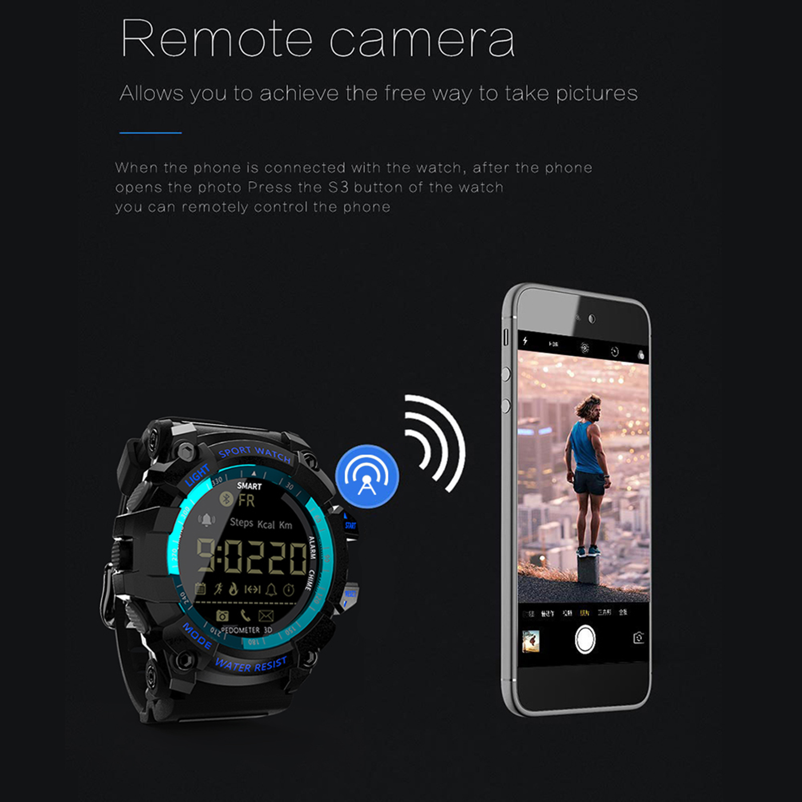 LOKMAT MK16 Sport Smart Watch Bluetooth Digital Men Clock Pedometer IP68 Waterproof Smartwatch Fitness Tracker For iOS Android. 