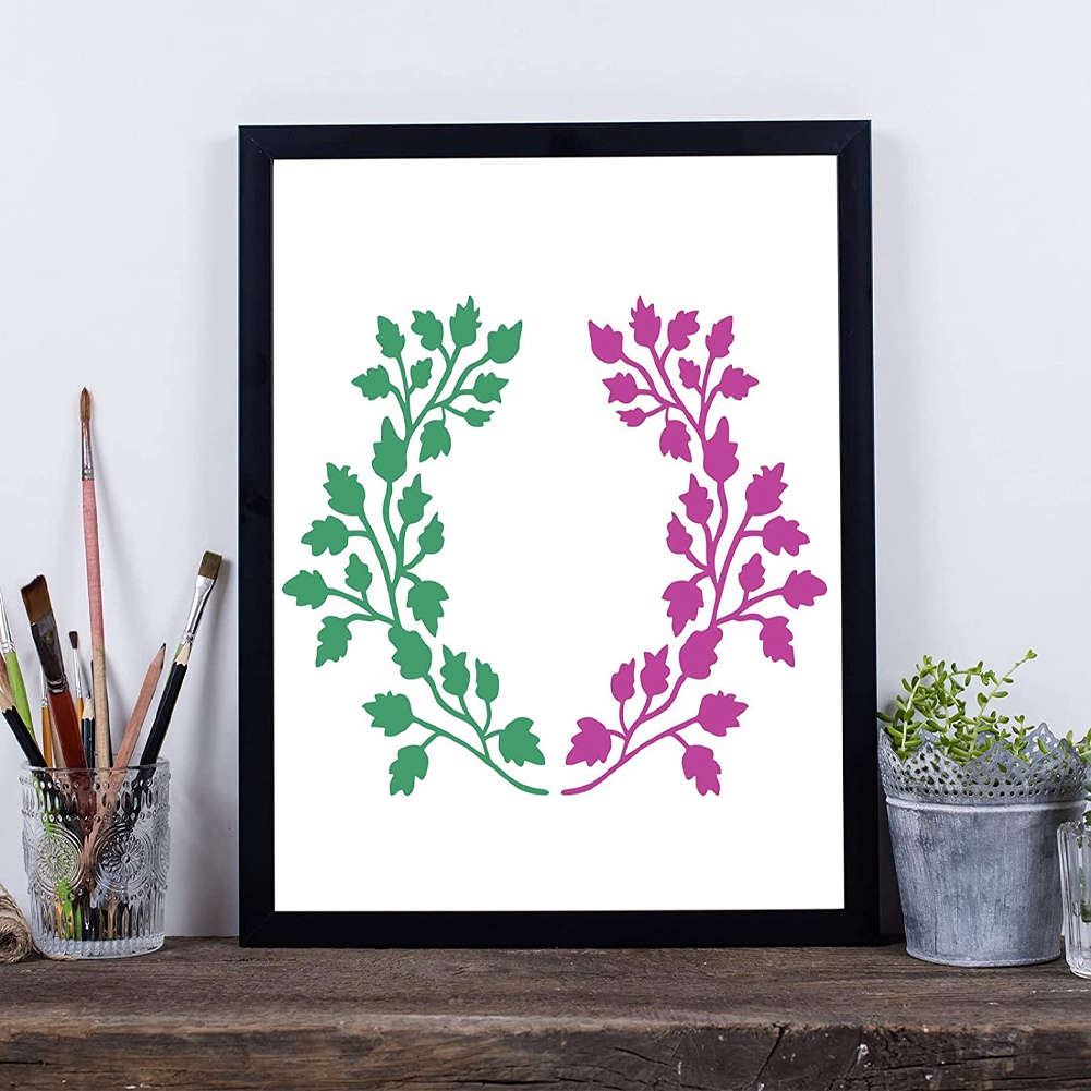 16 Pieces Leaves Stencil Reusable Sheet Painting Stencil Sheet Wall Stencil Leaf Pattern Template Tropical Leaf Reusable. 